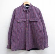 XL★古着 エルエルビーン 長袖 ヘビー フランネル シャツ メンズ 90年代 90s コットン USA製 赤他 チェック 内側フリース【spe】 26jan16