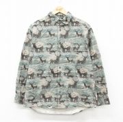 L★古着 カベラス 長袖 フランネル シャツ メンズ シカ ベージュ系他【spe】 26feb17