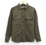 XL★古着 エルエルビーン 長袖 ウール シャツ メンズ 80年代 80s 濃緑他 チェック【spe】 26feb25