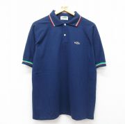 XL★古着 シアーズ 半袖 ポロ シャツ メンズ 80年代 80s ドラゴン ラグラン 紺 ネイビー 【spe】 25jul24 中古 トップス