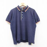 XL★古着 ボストントレーダース 半袖 ポロ シャツ メンズ 鹿の子 ラグラン コットン 紺他 ネイビー 【spe】 25jul22 中古 トップス