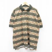 XL★古着 ウールリッチ WOOLRICH 半袖 ポロ シャツ メンズ 00年代 00s 魚 大きいサイズ 緑他 グリーン 【spe】 25aug20 中古 トップス