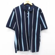 シュプリーム　半袖　ポロシャツ　総柄　ネイビー　ロゴ　L　古着　90s 古着通販 L☆古着 半袖 ポロ シャツ メンズ 90年代 90s ディズニー