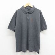 XL★古着 半袖 ポロ シャツ メンズ 90年代 90s ルーニーテューンズ ダフィーダック 鹿の子 コットン グレー【spe】 26may23