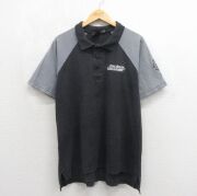 ハーレーダビッドソン 90s 半袖ポロシャツ ツートンカラー ブラック メンズXL相当 | 古着