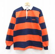 M★古着 バーバリアン 長袖 ラガー シャツ メンズ 90年代 90s バックネル コットン カナダ製 オレンジ他 ボーダー 【spe】 25sep01 中古 トップス