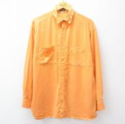 L★古着 長袖 シャツ メンズ 90年代 90s USA製 オレンジ 【spe】 25sep11 中古 トップス