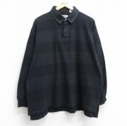 XL★古着 セントジョンズベイ 長袖 ラガー シャツ メンズ 00年代 00s コットン 黒 ブラック ボーダー 【spe】 25sep12 中古 トップス