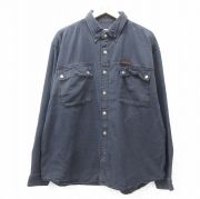 XL★古着 ハーレーダビッドソン Harley Davidson 長袖 シャツ メンズ 大きいサイズ コットン 黒 ブラック 【spe】 25sep13 中古 トップス
