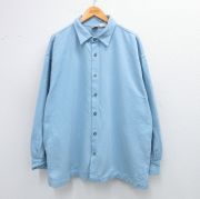 XL★古着 WEK 長袖 シャツ メンズ 90年代 90s 大きいサイズ コットン USA製 薄紺 ネイビー 【spe】 25oct02 中古 トップス