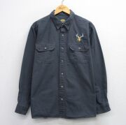 XL★古着 カベラス 長袖 シャツ メンズ 00年代 00s シカ コットン 濃グレー 【spe】 25oct08 中古 トップス