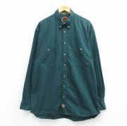 XL★古着 ボストントレーダース 長袖 シャツ メンズ 00年代 00s 大きいサイズ ロング丈 コットン ボタンダウン 緑【spe】 26jan31