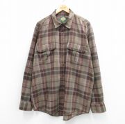 XL★古着 カベラス 長袖 シャツ メンズ 00年代 00s ヒジ当て 大きいサイズ ロング丈 茶他 チェック【spe】 26jan31