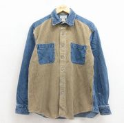 L★古着 アリゾナジーンズ 長袖 シャツ メンズ 00年代 00s コーデュロイ コットン 紺 デニム【spe】 26jan31