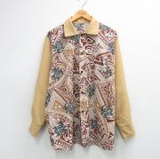 XL★古着 長袖 シャツ メンズ カメ 茶他【spe】 26feb26