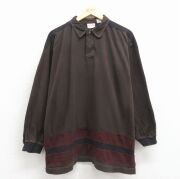 XL★古着 ビューグルボーイ 長袖 ラガー シャツ メンズ 00年代 00s ワンポイントロゴ コットン こげ茶【spe】 26feb26