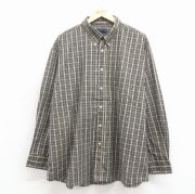 XL★古着 ベーシックエディションズ 長袖 シャツ メンズ 90年代 90s 大きいサイズ ボタンダウン ベージュ他 チェック【spe】 26feb27