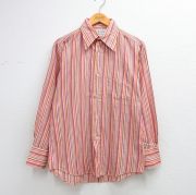 M★古着 マルボロ 長袖 シャツ メンズ 70年代 70s ピンク他 ストライプ【spe】 26mar06