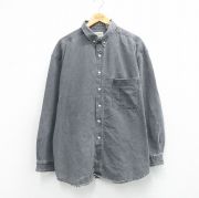 XL★古着 セントジョンズベイ 長袖 シャツ メンズ 90年代 90s 大きいサイズ コットン ボタンダウン グレー デニム【spe】 26mar12