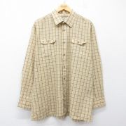 XL★古着 JCペニー ザフォックス THE FOX 長袖 シャツ メンズ 80年代 80s ベージュ系他 チェック【spe】 26mar24
