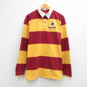 L★古着 長袖 ラガー シャツ メンズ NFL ワシントンレッドスキンズ 黄他 ボーダー アメフト スーパーボウル【spe】 26apr01