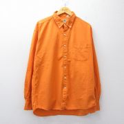 XL★古着 長袖 シャツ メンズ 90年代 90s コットン ボタンダウン USA製 オレンジ【spe】 26apr09