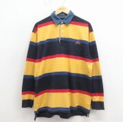 L★古着 GANT 長袖 ラガー シャツ メンズ 90年代 90s コットン 黄他 ボーダー【spe】 26apr16