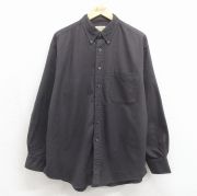 XL★古着 セントジョンズベイ 長袖 シャツ メンズ 00年代 00s オックスフォード 大きいサイズ コットン ボタンダウン ブラック【spe】 26may18