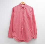 M★古着 GANT 長袖 シャツ メンズ 70年代 70s ボタンダウン USA製 レッド ギンガム チェック【spe】 26jun10