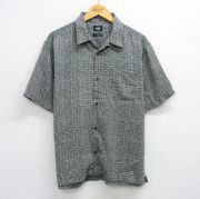 L★古着 ドッカーズ 半袖 シャツ メンズ 00年代 00s 総柄 開襟 オープンカラー 黒他 ブラック 【spe】 25aug06 中古 トップス