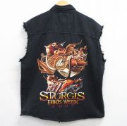 XL★古着 ノースリーブ シャツ メンズ 00年代 00s スタージス 大きいサイズ コットン ボタンダウン 黒 ブラック 【spe】 25aug07 中古 トップス