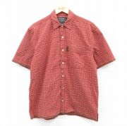 XL★古着 アバクロンビー Abercrombie&amp;fitch 半袖 シャツ メンズ 00年代 00s コットン 赤他 レッド チェック 【spe】 25aug21 中古 トップス
