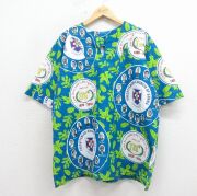 XL★古着 半袖 トップス メンズ 00年代 00s ガーナ 青【spe】 26apr17