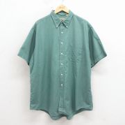 XL★古着 エルエルビーン 半袖 シャツ メンズ 90年代 90s 大きいサイズ ボタンダウン 緑【spe】 26may01
