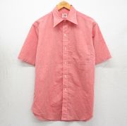 L★古着 ブルックスブラザーズ 半袖 ブランド シャツ メンズ 70年代 70s 6ボタン ピンク系【spe】 26may02