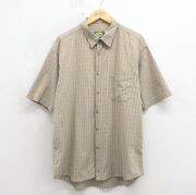 XL★古着 カベラス 半袖 シャツ メンズ 00年代 00s ベージュ他 チェック【spe】 26may12
