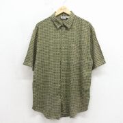L★古着 ベーシックエディションズ 半袖 シャツ メンズ 00年代 00s レーヨン カーキ【spe】 26may19