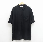 XL★古着 ペリーエリス 半袖 シャツ メンズ 00年代 00s レーヨン ブラック【spe】 26may22