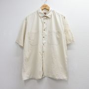 L★古着 バナナリパブリック 半袖 シャツ メンズ 80年代 80s コットン ベージュ【spe】 26jun11
