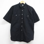 L★古着 ギャップ GAP 半袖 シャツ メンズ 90年代 90s コットン ブラック ストライプ【spe】 26jun11