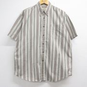 L★古着 セントジョンズベイ 半袖 シャツ メンズ 90年代 90s コットン ボタンダウン ベーシックエディションズ  ストライプ【spe】 26jun12