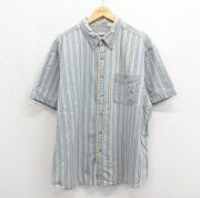 00s 半袖シャツ ストライプ ネイビー メンズXL相当 | 古着