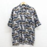 古着通販 L☆古着 グラミチ 半袖 シャツ メンズ 90年代 90s 総柄