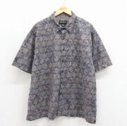 L★古着 エディーバウアー 半袖 シャツ 00年代 00s リネン パープル【spe】 26jun19