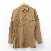 M★古着 長袖 ビンテージ ミリタリー シャツ メンズ 60年代 60s ウール 茶他 ブラウン 25jan15 中古 トップス