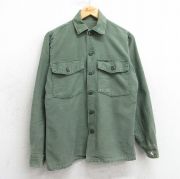 M★古着 長袖 ビンテージ ミリタリー シャツ メンズ 70年代 70s USA製 濃緑 グリーン 25apr01 中古 トップス
