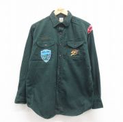 M★古着 長袖 ビンテージ ボーイスカウト シャツ メンズ 70年代 70s インディアン 緑 グリーン 【spe】 25aug02 中古 トップス