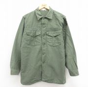 L★古着 長袖 ビンテージ ミリタリー シャツ メンズ 70年代 70s USA製 緑 グリーン 【spe】 25aug02 中古 トップス