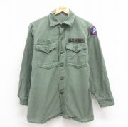 M★古着 長袖 ビンテージ ミリタリー シャツ メンズ 60年代 60s USアーミー コットン USA製 緑 グリーン 25aug04 中古 トップス