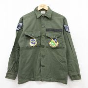 M★古着 長袖 ビンテージ ミリタリー シャツ メンズ 70年代 70s USエアフォース USA製 濃緑 グリーン 25aug19 中古 トップス